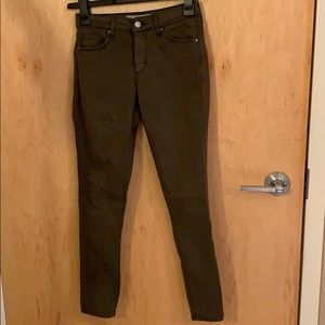 Topshop- army green skinnies